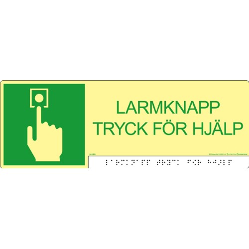 Skylt larmknapp Supernova färgefterlysande taktil