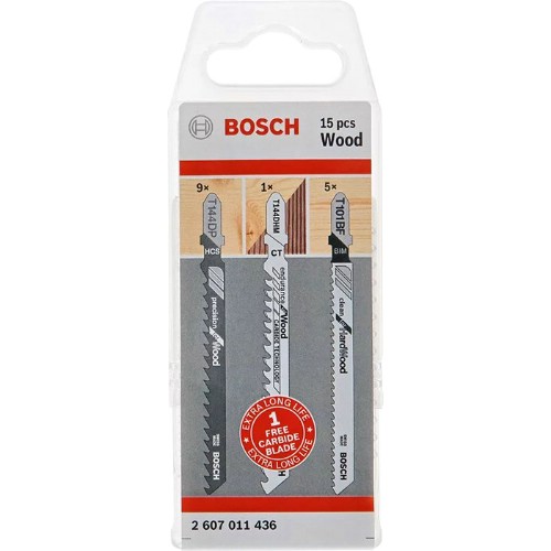 Sticksågbladsats BOSCH Wood 15 delar