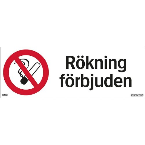 Skylt rökning förbjuden